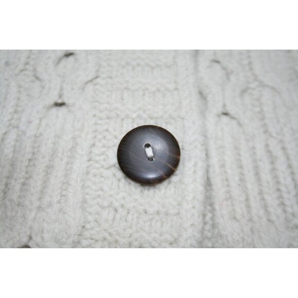 Carraigdonn Ireland Aran Cable Knit Wool Cardigan Womens Small Notre Dame Logo - Picture 4 of 9